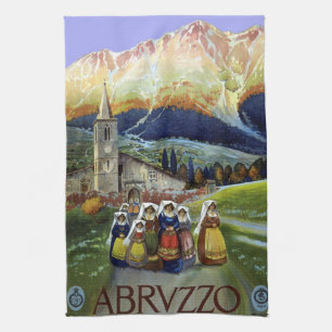 Linge De Cuisine Abruzzes Italie Art de l'affiche de voyage vintage