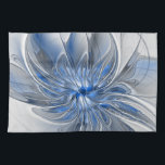 Linge De Cuisine Abstract Blue Gray Watercolor Fractal Art Flower<br><div class="desc">Unique fantasy flower with shades of blue and gray,  abstract and elegant.
Design for your kitchen towel and more.</div>