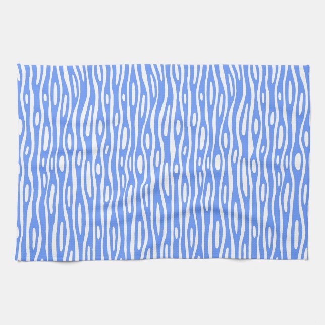 Linge De Cuisine Abstrait 280314 - Bleu bébé sur blanc (Horizontal)