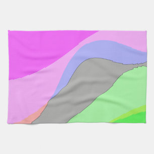 Linge De Cuisine Abstrait 703 - Rétro Super Rose Et Vert
