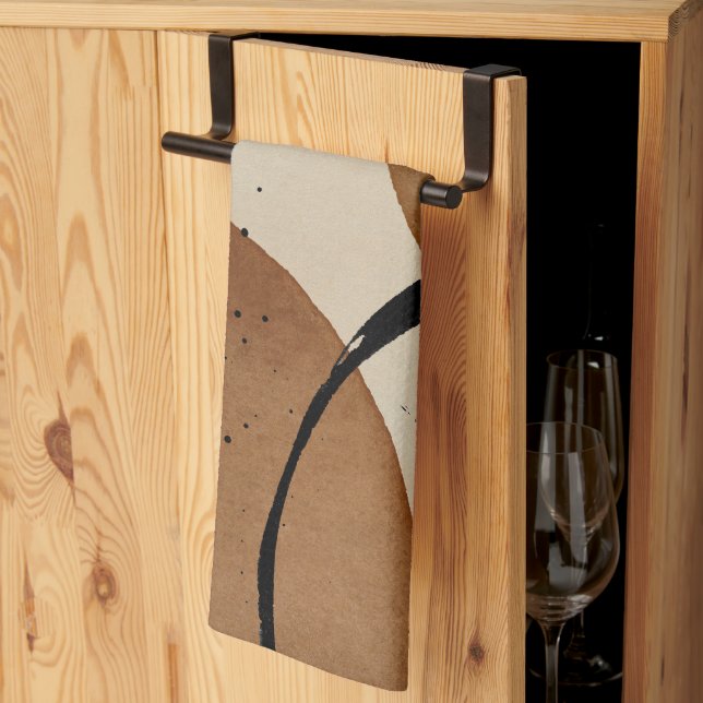 Linge De Cuisine Abstrait Brown minimaliste (Pliage en tiers)