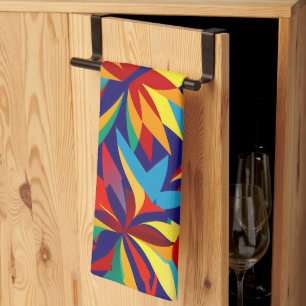 Linge De Cuisine Abstrait Géométrique Tropical Multicolore Vibrant