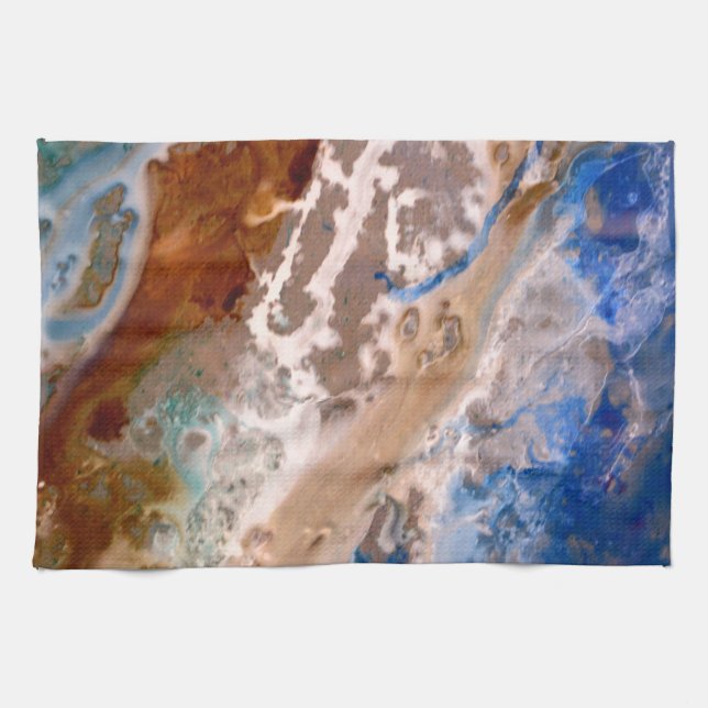 Linge De Cuisine Abstrait plage de sable motif motif en mousse d'ea (Horizontal)