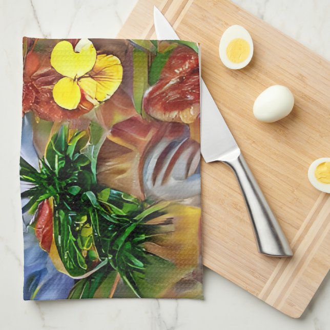 Linge De Cuisine Abstrait tropical (Quart Plié)