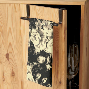 Linge De Cuisine Abstraite texture de verre brillant fleuri vintage