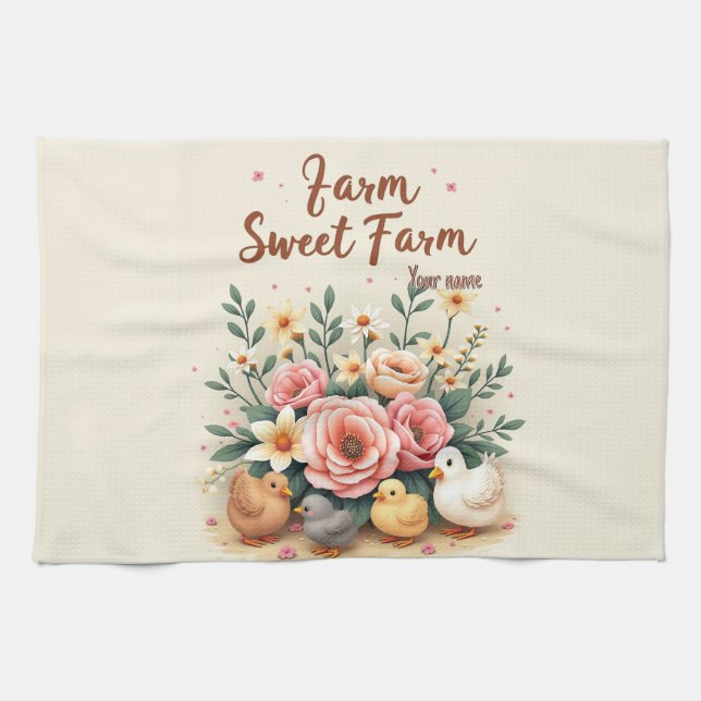 Linge De Cuisine Accent Agricole personnalisé (Horizontal)