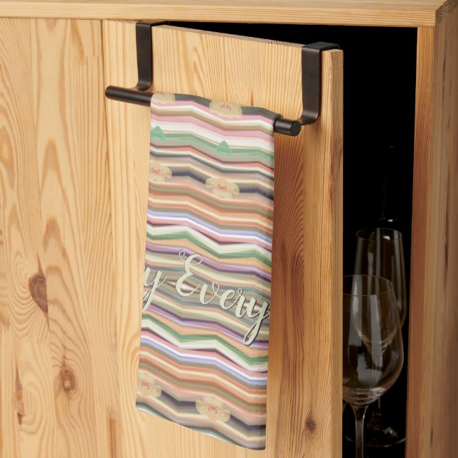 Linge De Cuisine Accent de cuisine avec rose violet orange pêche (Pliage en tiers)