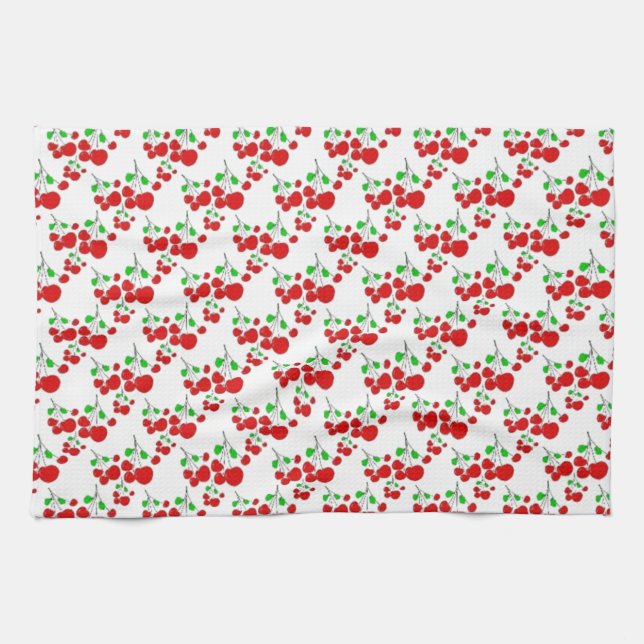 Linge De Cuisine Accessoires motifs cerise rouge - cerises de LeahG (Horizontal)
