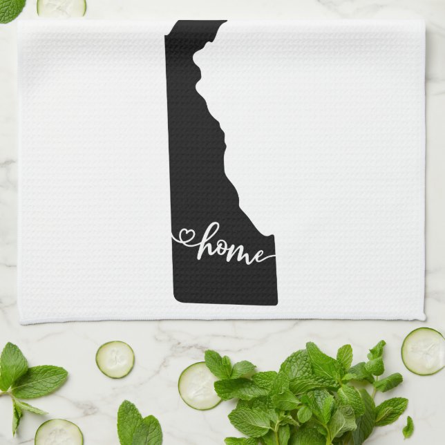 Linge De Cuisine Accueil État Outline Heart Delaware (Plié)