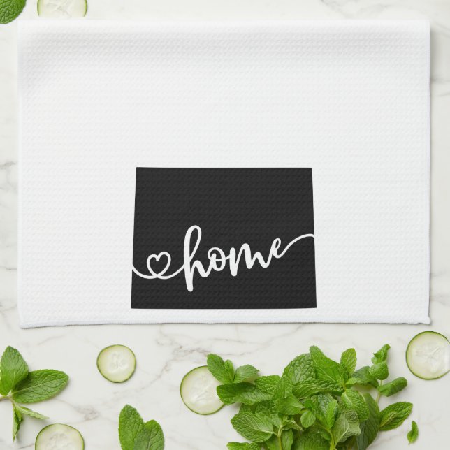 Linge De Cuisine Accueil État Outline Heart Wyoming (Plié)