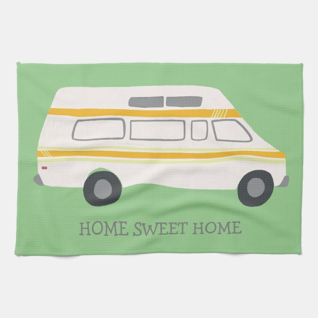 Linge De Cuisine ACCUEIL SWEET ACCUEIL Retro Campervan Motorhome RV (Horizontal)