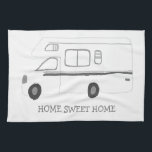 Linge De Cuisine ACCUEIL SWEET HOME Retro Camping Motorhome RV B&W<br><div class="desc">Décorez votre cuisine avec cette serviette cool. Fait un grand ménage ou cadeau d'anniversaire! Vous pouvez le customiser et ajouter du texte. Consultez ma boutique pour trouver beaucoup plus de couleurs et de motifs plus des trucs de cuisine assortis!</div>
