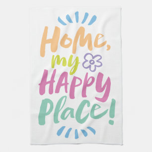 Linge De Cuisine ACCUEILLE mon Happy Place ! Abri en place - Pastel