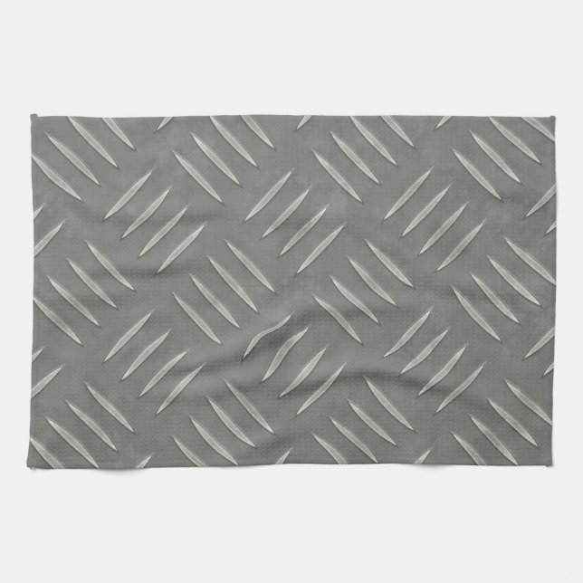 Linge De Cuisine Acier inoxydable de plat de diamant texturisé (Horizontal)