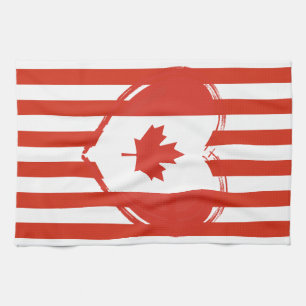 Linge De Cuisine Action de grâce Canada – Cœur rouge et rayures 