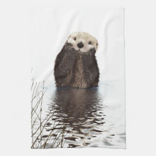 Linge De Cuisine adorable animal de loutre moelleuse mignonne