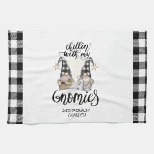 Linge De Cuisine Adorable mignonne Gnomes Black Buffalo Plaid
