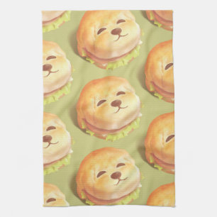 Linge De Cuisine Adorable Motif de hamburger visage chien