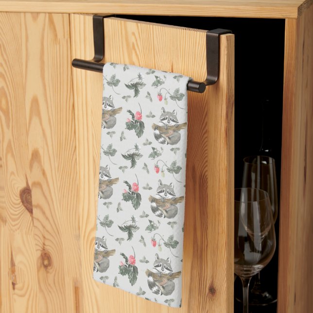 Linge De Cuisine adorateurs de raccoon carrelé mignon motif (Pliage en tiers)