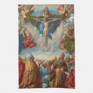 Linge De Cuisine Adoration de la Trinité, détail par Albrecht Durer