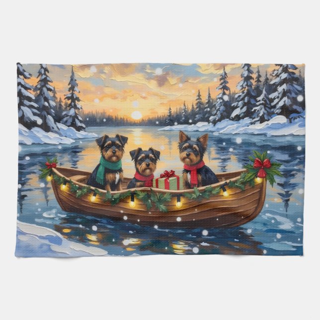 Linge De Cuisine Affenpinscher Dog Christmas Boat Holiday (Horizontal)