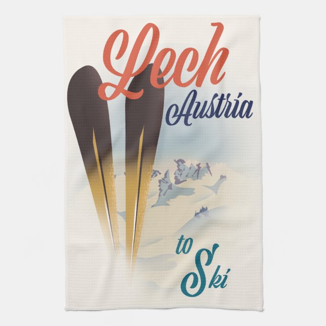 Linge De Cuisine Affiche de ski Lech Autriche (Vertical)