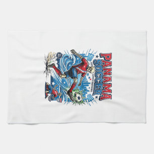 Linge De Cuisine Affiche de style squelette de football de Panama N