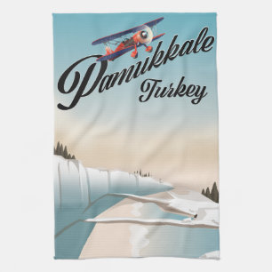 Linge De Cuisine Affiche de vacances Pamukkale Turquie.