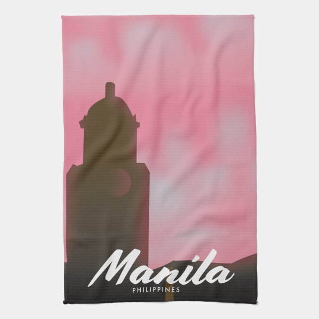 Linge De Cuisine Affiche de voyage de Manille Philippines. (Vertical)