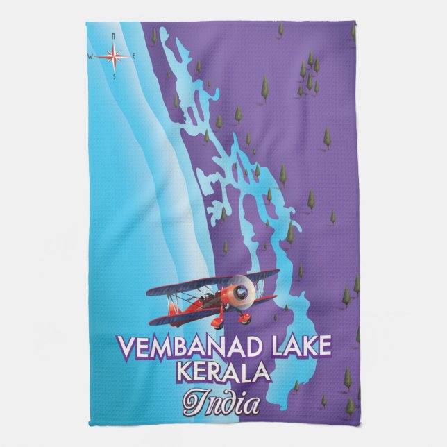 Linge De Cuisine Affiche de voyage du lac Vembanad, Inde (Vertical)