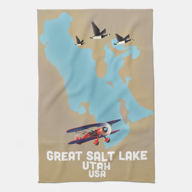 Linge De Cuisine Affiche de voyage Great Salt Lake, Utah (Vertical)