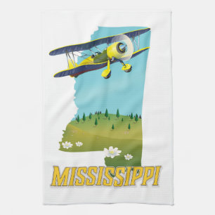 Linge De Cuisine Affiche de voyage imprimée d'une carte vintage du 