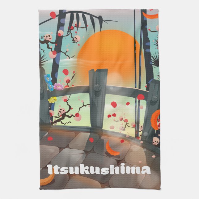 Linge De Cuisine Affiche de voyage Itsukushima Japon (Vertical)