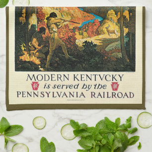 Linge De Cuisine Affiche de voyage vintage NC Wyeth, Dans l'ancien 