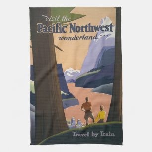 Linge De Cuisine Affiche de voyage vintage Pacific Northwest 1925 T