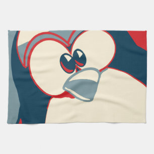 Linge De Cuisine Affiche d'Obama de pingouin de Linux Tux