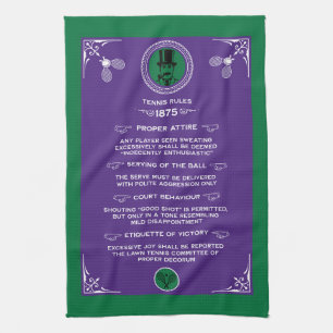 Linge De Cuisine Affiche drôle de règles de tennis victoriennes