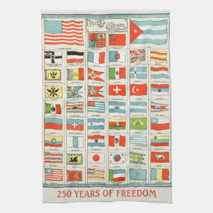 Linge De Cuisine Affiche Éducative des Drapeaux Anciens de Toutes l