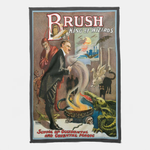 Linge De Cuisine Affiche Magique Vintage, Brush, Roi des Sorciers