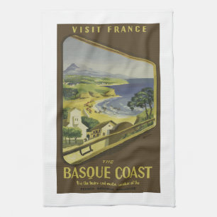 Linge De Cuisine affiche Vintage de voyage en train de la Côte Bas