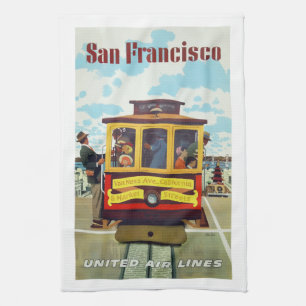 Linge De Cuisine affiche Vintage du funiculaire de San Francisco