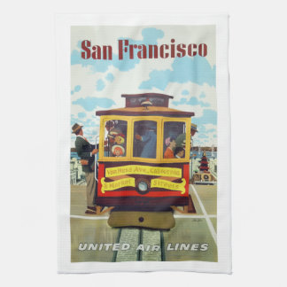 Linge De Cuisine affiche Vintage du funiculaire de San Francisco