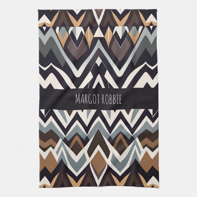 Linge De Cuisine Africain Marocco Triangle Motif Brown géométrique (Vertical)