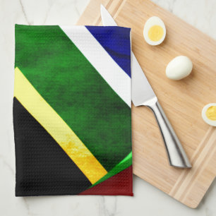 Linge De Cuisine Afrique du Sud Drapeau : Motif dynamique à balayag