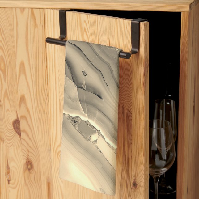 Linge De Cuisine Agate Marron (Pliage en tiers)