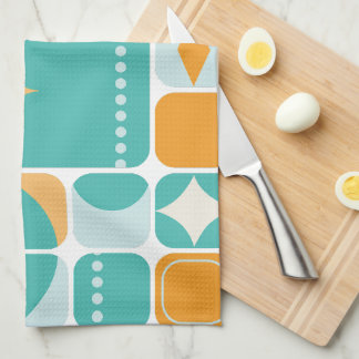 Linge De Cuisine Âge atomique milieu du siècle abstrait sarcelle, a