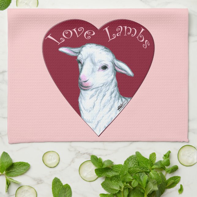 Linge De Cuisine Agneaux d'amour (Plié)