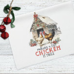 Linge De Cuisine Agritourisme Cute Fun Poulet Noël<br><div class="desc">Serviette de cuisine ferme.</div>