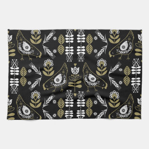 Linge De Cuisine Agritourisme Hen Folk Art Imprimer