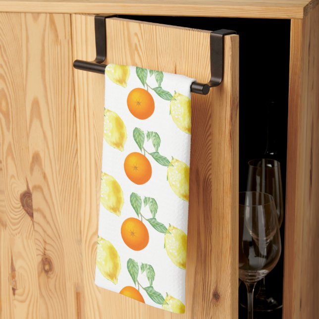 Linge De Cuisine Agrumes, orange et citron (Pliage en tiers)